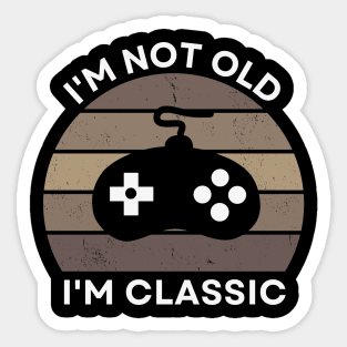 I'm not old, I'm Classic | Game Controller | Retro Hardware | Sepia | Vintage Sunset | '80s '90s Video Gaming Sticker